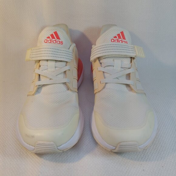 adidas Girl's Size 3 RapidaSport Elastic Little Kid Off-WhiTe/Zero Metallic - Picture 2 of 6